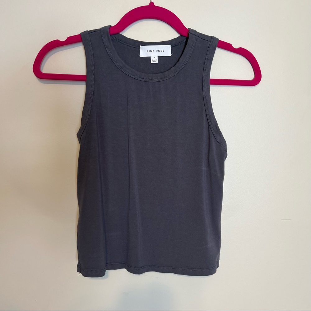 Pink Rose Gray Crop Top